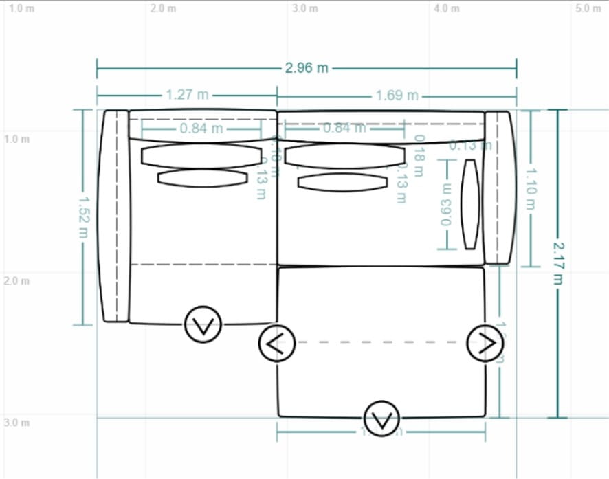 Sofa Rolf Benz NUVOLA | 3 elementy | sofa z szezlongiem i pufą XL 443 x 152 cm | opcja okazjonalnego spania