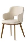 Krzesło Calligaris Foyer drewniane nogi z podłokietnikami