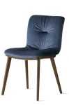 Krzesło Calligaris Annie z komfortową wyściółką i drewnianymi nogami 