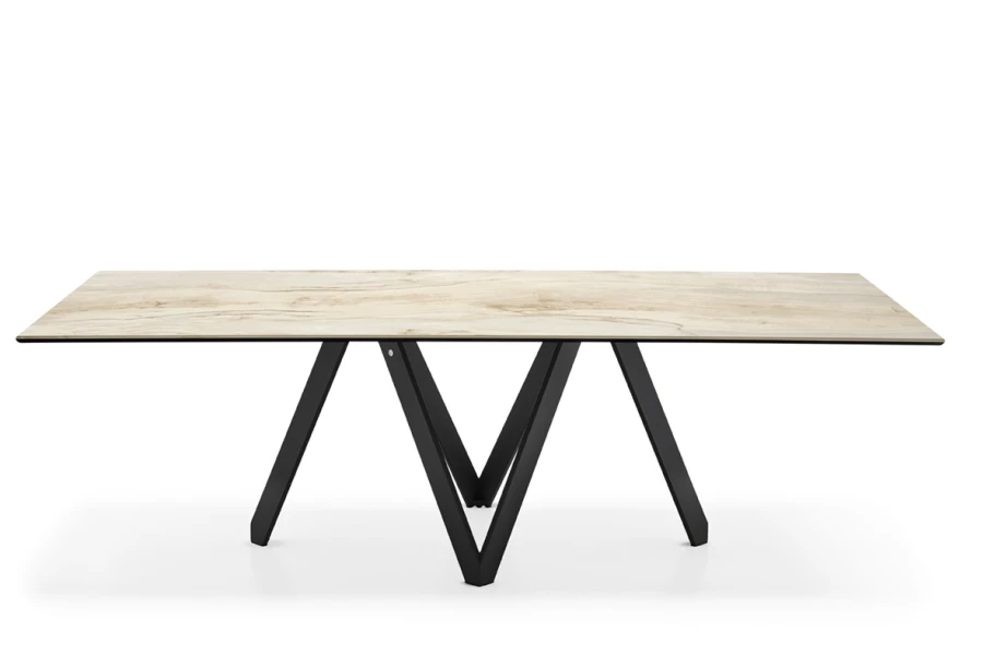 Stół Calligaris Cartesio stały prostokątny blat z metalową podstawą 200cm