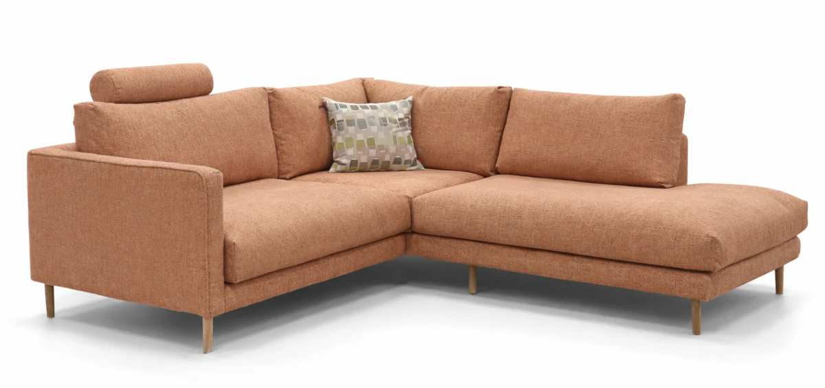 Sofa narożna SITS Billie w kolorze pudrowego różu | wymiar 213 x 222
