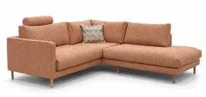 Sofa narożna SITS Billie w kolorze pudrowego różu | wymiar 213 x 222