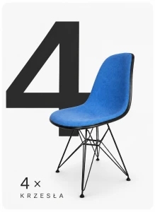 Zestaw 4 krzeseł Vitra Eames Plastic Chair DSR | tapicerowane 