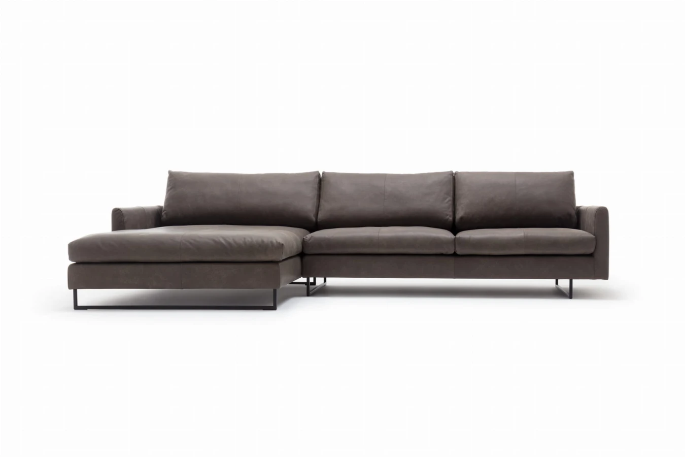 Sofa z szezlongiem freistil 134 Rolf Benz w skórze naturalnej