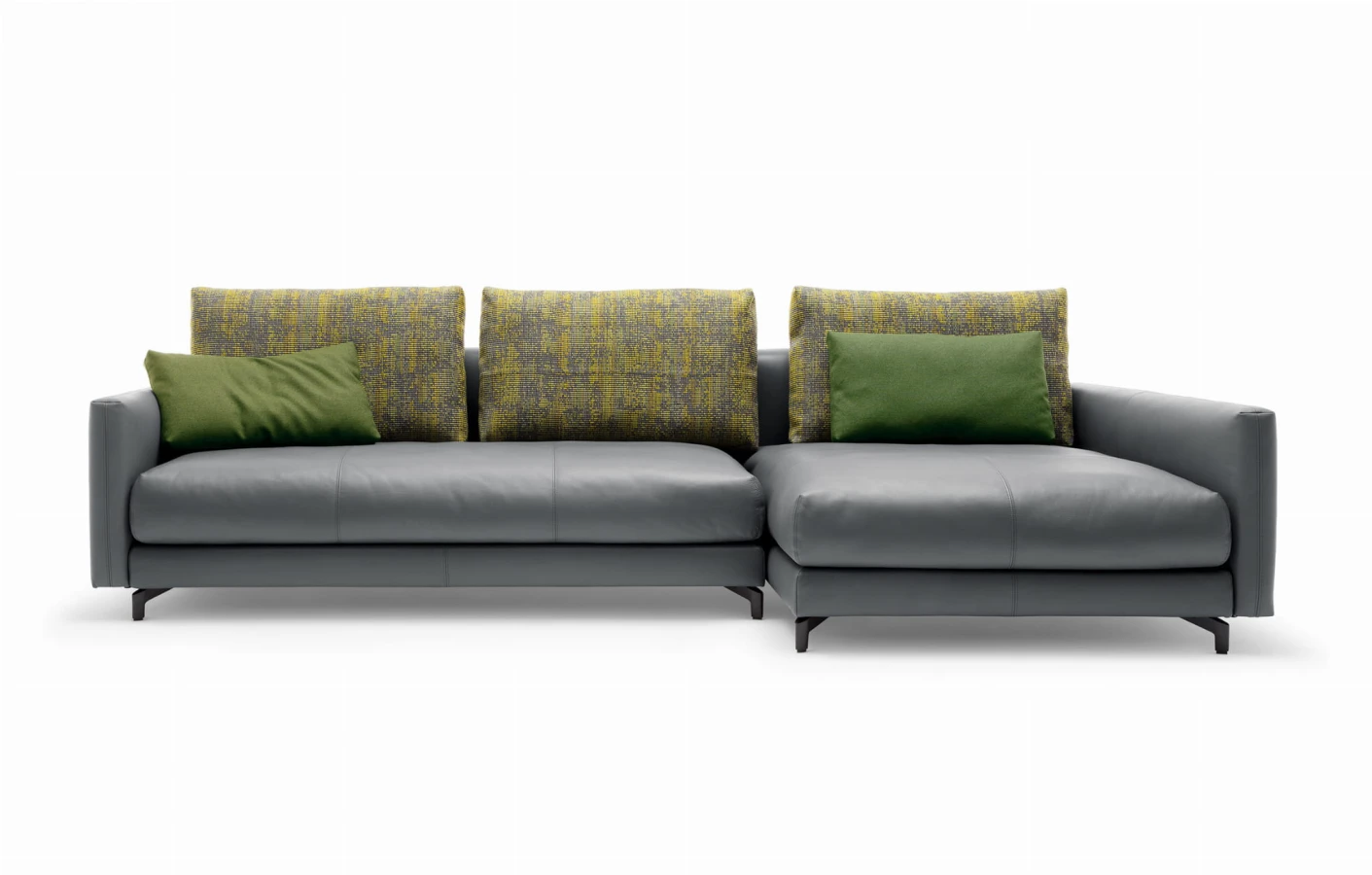 Sofa z szezlongiem Rolf Benz NUVOLA w skórze naturalnej