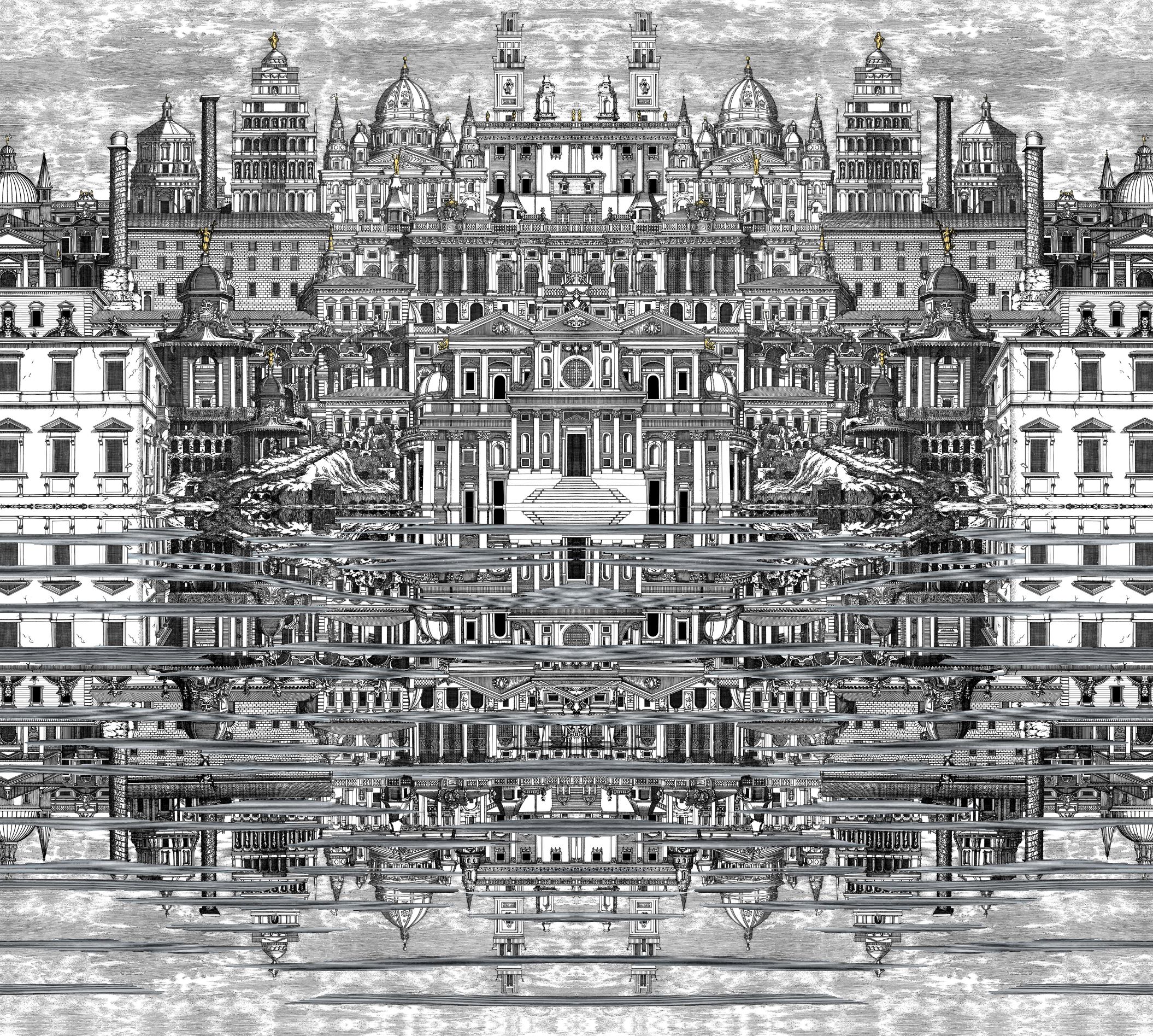Wzór tapety Cole&Son Fornasetti Senza Tempo Riflesso