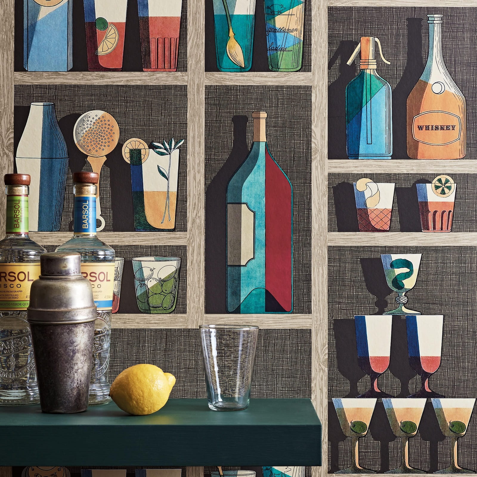 Tapeta Cole&Son Fornasetti Senza Tempo Cocktails | 114/23043