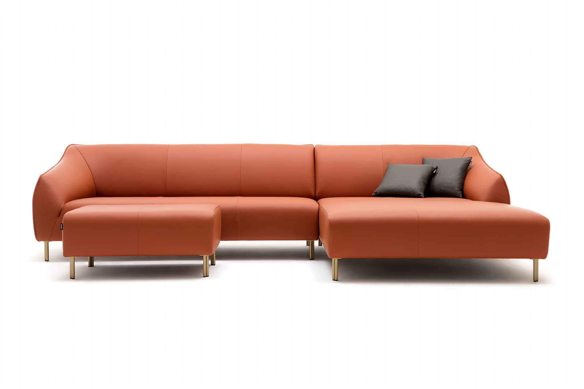 Sofa z szezlongiem i pufą freistil 132 Rolf Benz